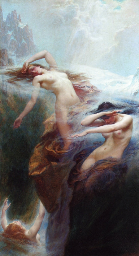 Clyties of the Mist, vintage artwork by Herbert James Draper, 12x8" (A4) Poster