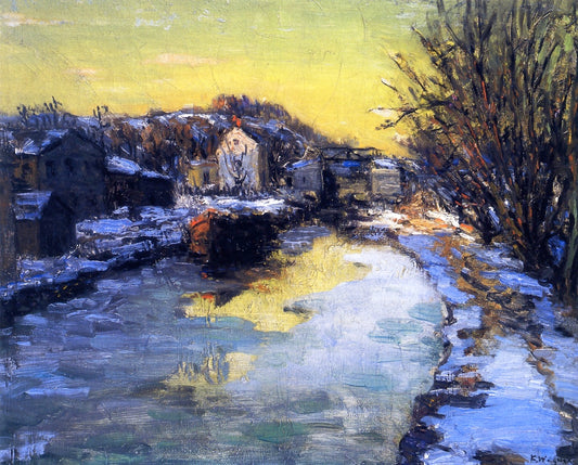 Canal at Lumberville, vintage artwork by Frederick (Fred) R. Wagner, 12x8" (A4) Poster