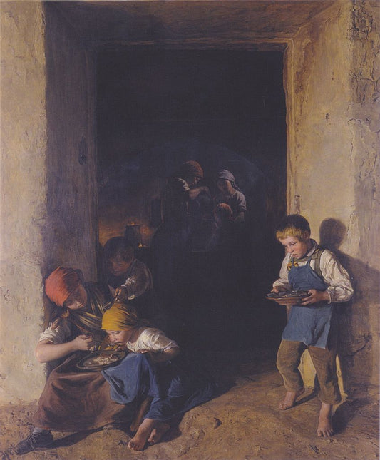 Children Having Breakfast, vintage artwork by Ferdinand Georg Waldmüller, A3 (16x12") Poster Print