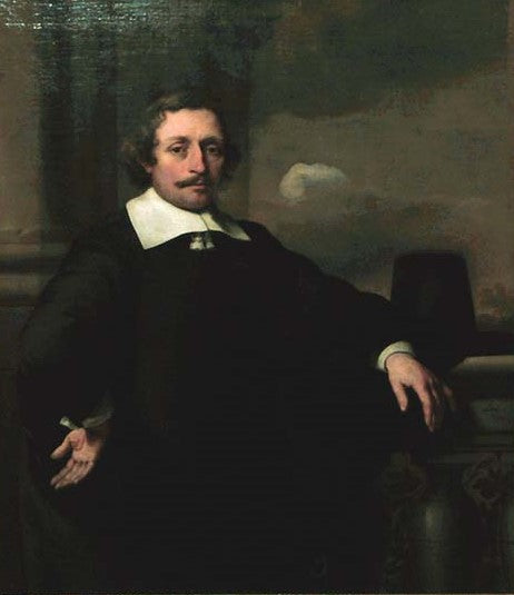 Portrait of a Man on a Verandah, vintage artwork by Ferdinand Bol, 12x8" (A4) Poster