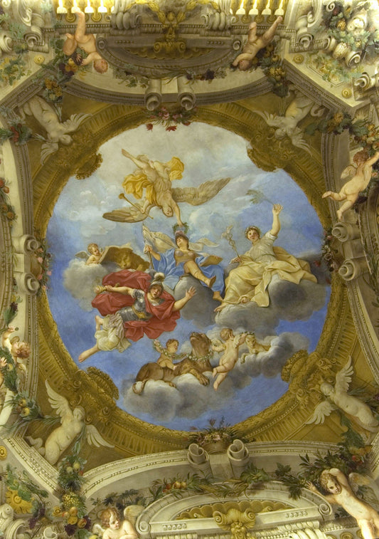 Felsina between War and Peace, vintage artwork by Marcantonio Franceschini, 12x8" (A4) Poster