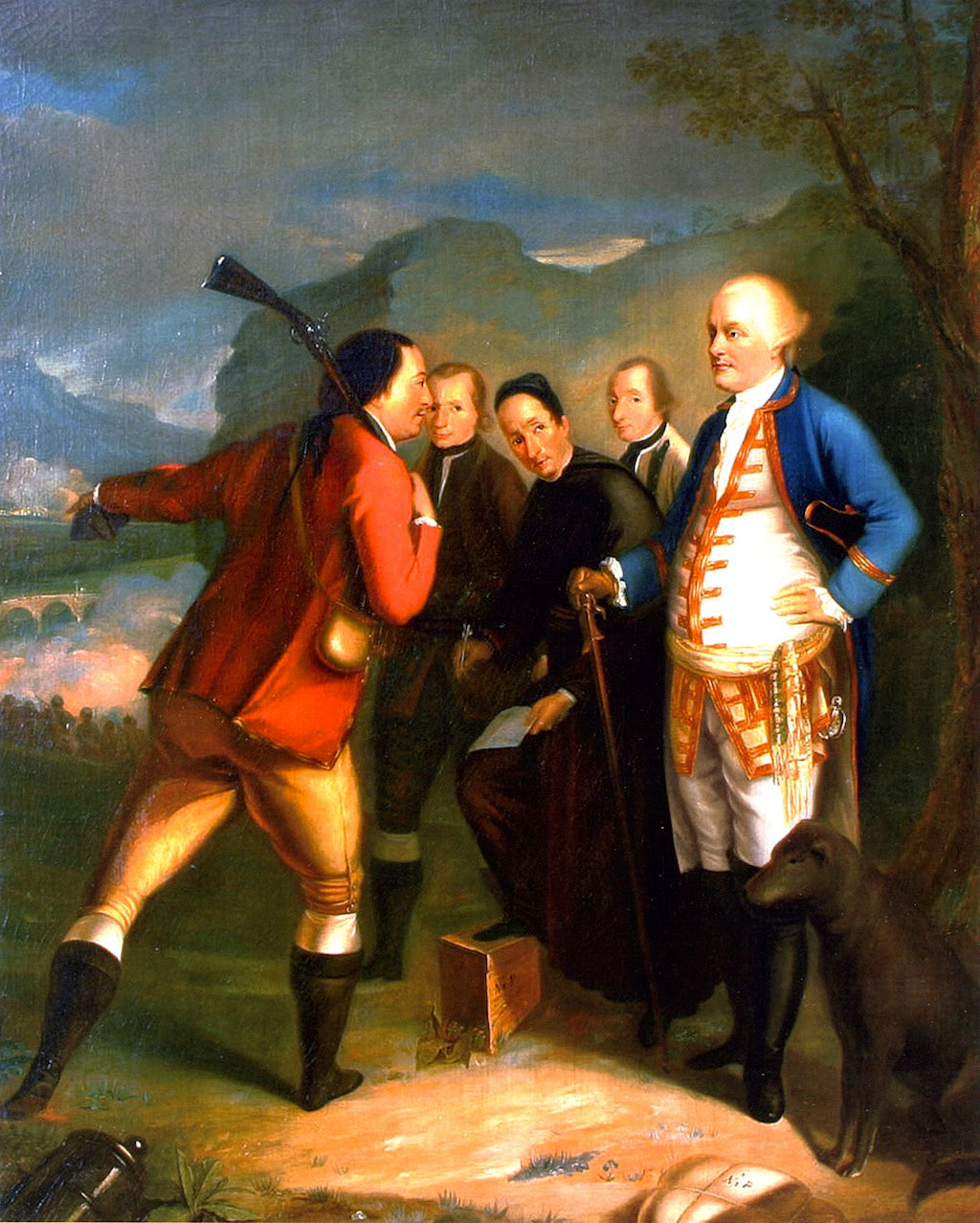 Pascal Paoli and His Staff at the Battle of Ponte Novu, vintage artwork by Henry Benbridge, 12x8" (A4) Poster