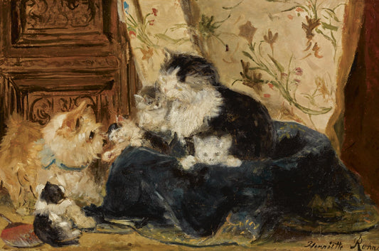 Meeting a Stranger, vintage artwork by Henriette Ronner-Knip, A3 (16x12") Poster Print