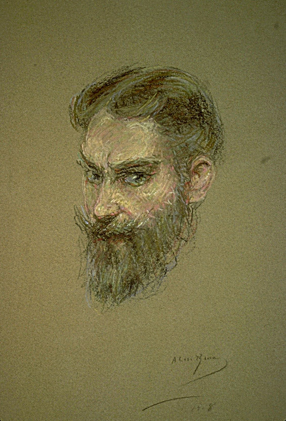 George Bernard Shaw, vintage artwork by Alice Pike Barney, 12x8" (A4) Poster