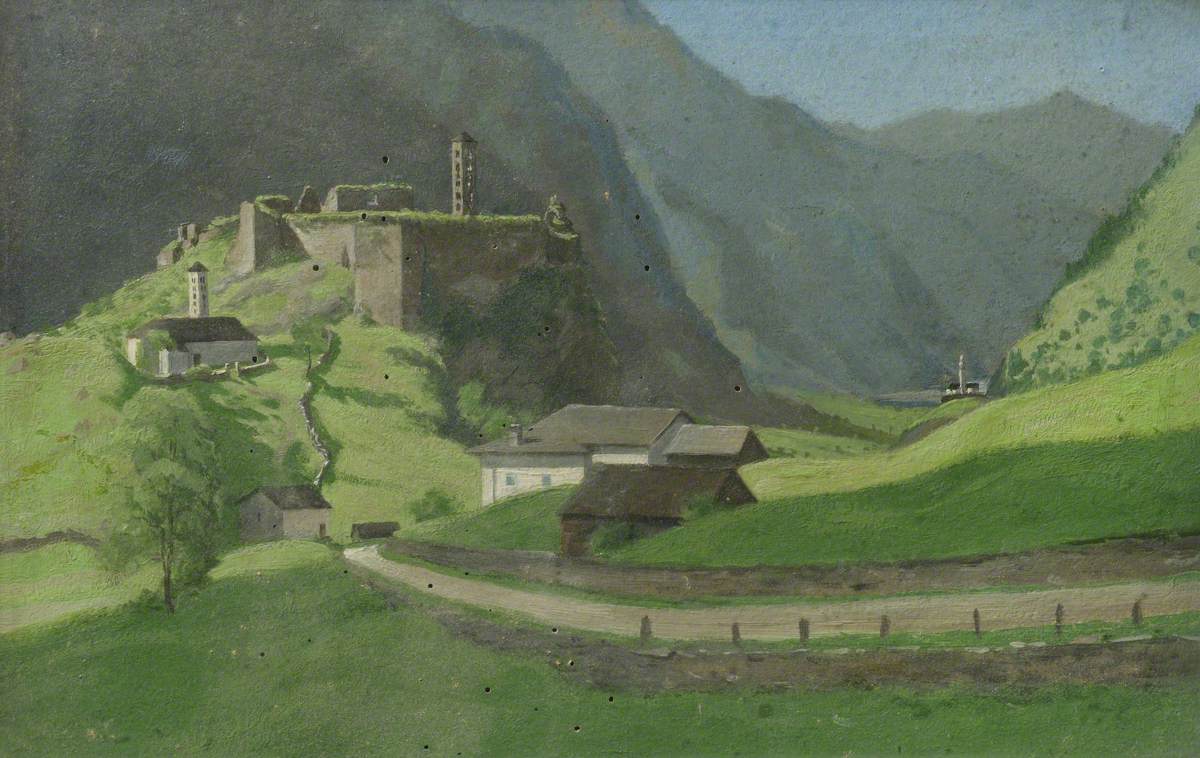 The Castle of Mesocco, vintage artwork by Samuel Butler, 12x8" (A4) Poster