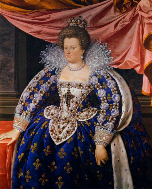 Maria de'Medici as Regent of France aged 38 in 1611, vintage artwork by Frans Pourbus the Younger, 12x8" (A4) Poster