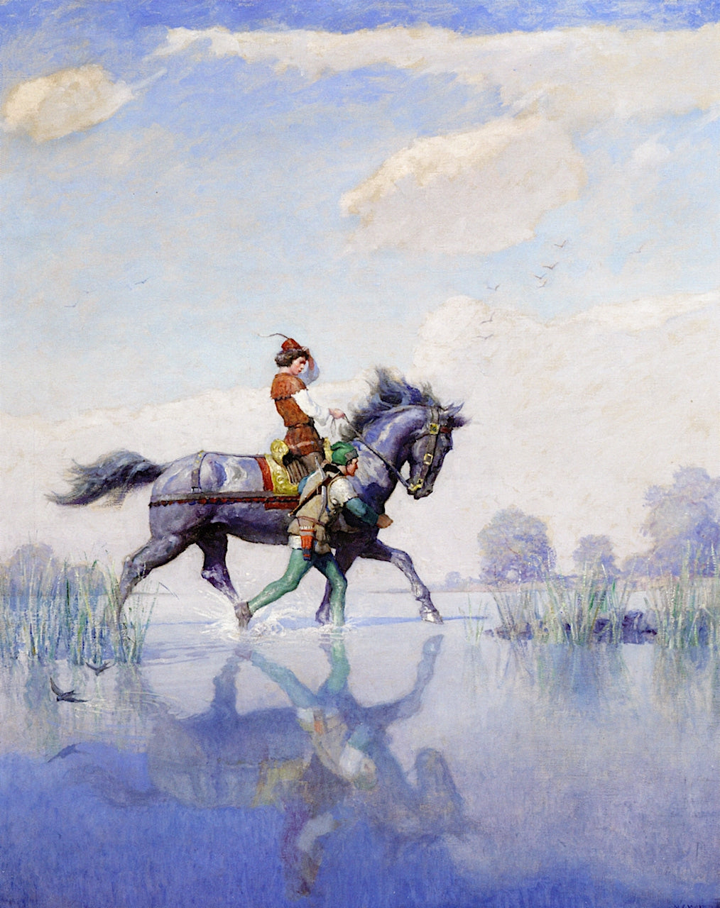 So the Change was Made...., vintage artwork by Newell Convers (N.C.) Wyeth, 12x8" (A4) Poster
