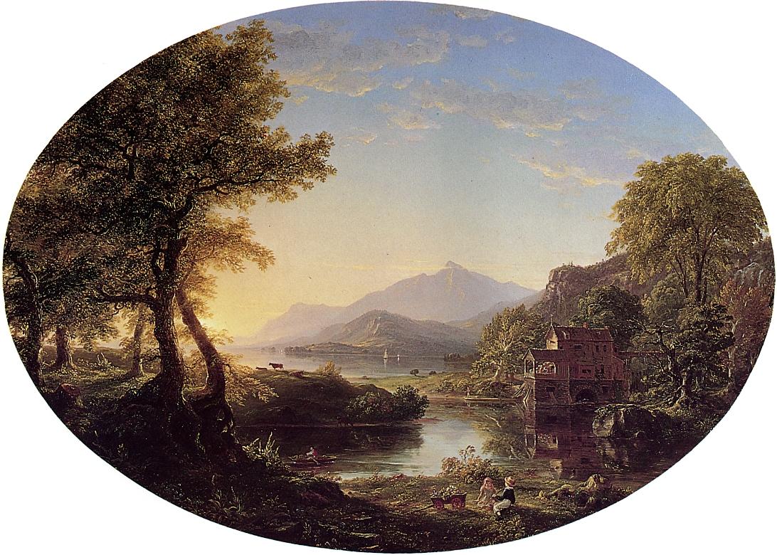 The Old Mill at Sunset, vintage artwork by Thomas Cole, A3 (16x12") Poster Print