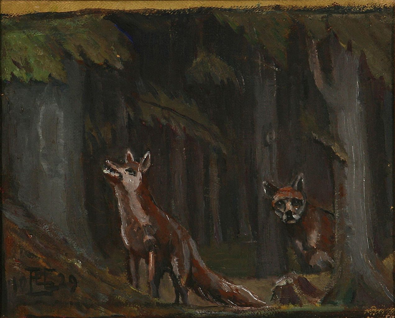 Foxes in the Woods by Poul S Christiansen,A3(16x12")Poster
