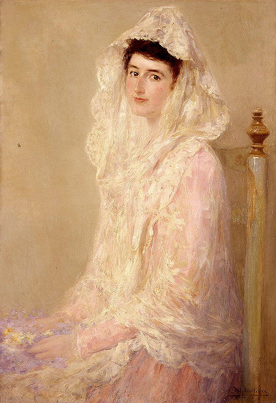 Retrato de mujer by Jose Benlliure Gil,A3(16x12")Poster