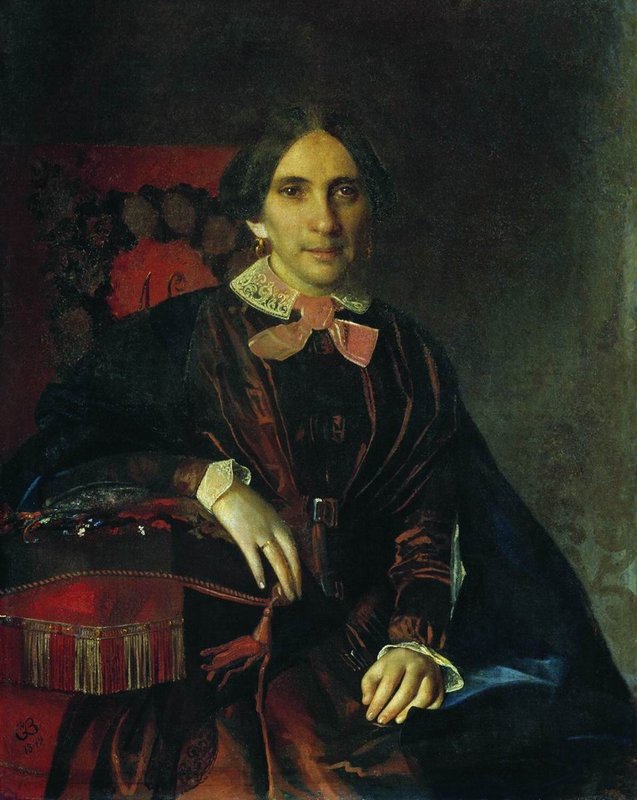 Portrait of A.K. Lomnovskaya, vintage artwork by Sergei Zaryanko, A3 (16x12") Poster Print