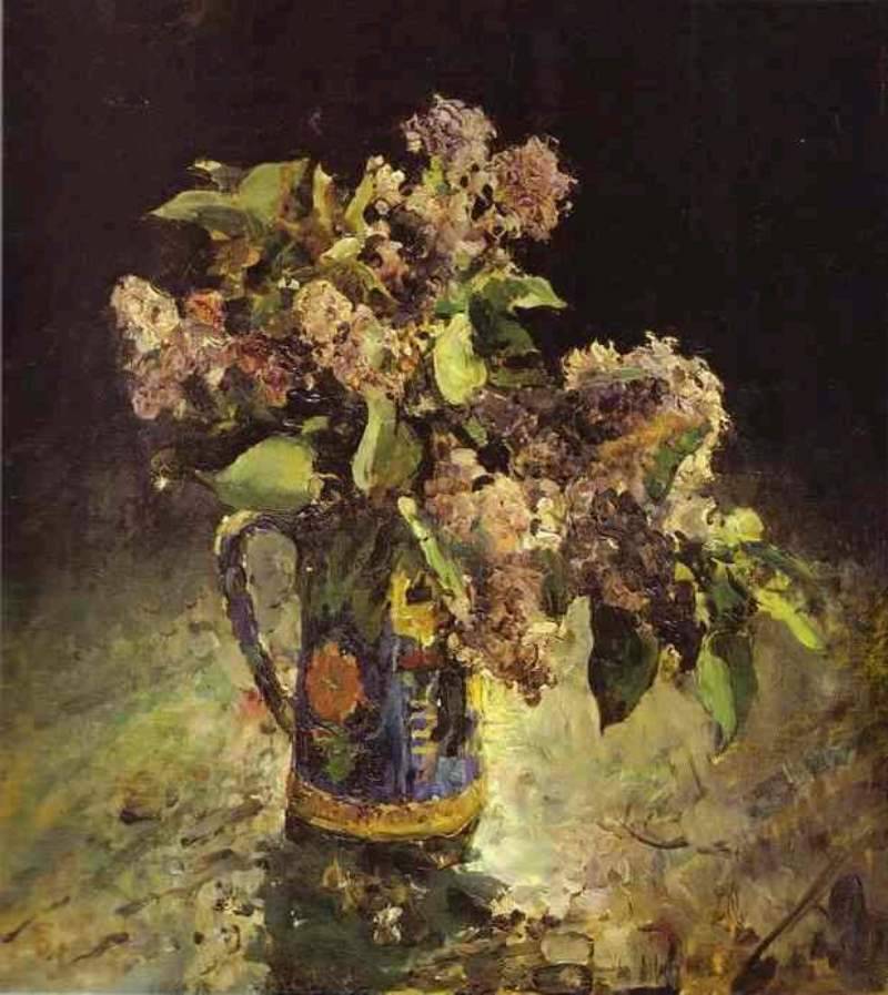 Lilacs in a Vase, vintage artwork by Valentin Serov, 12x8" (A4) Poster