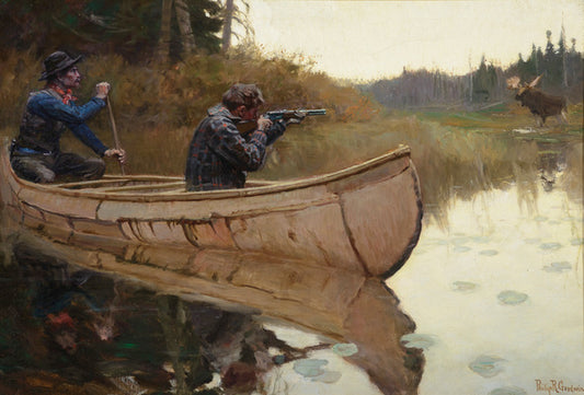The Moose Hunters, vintage artwork by Philip R. Goodwin, 12x8" (A4) Poster