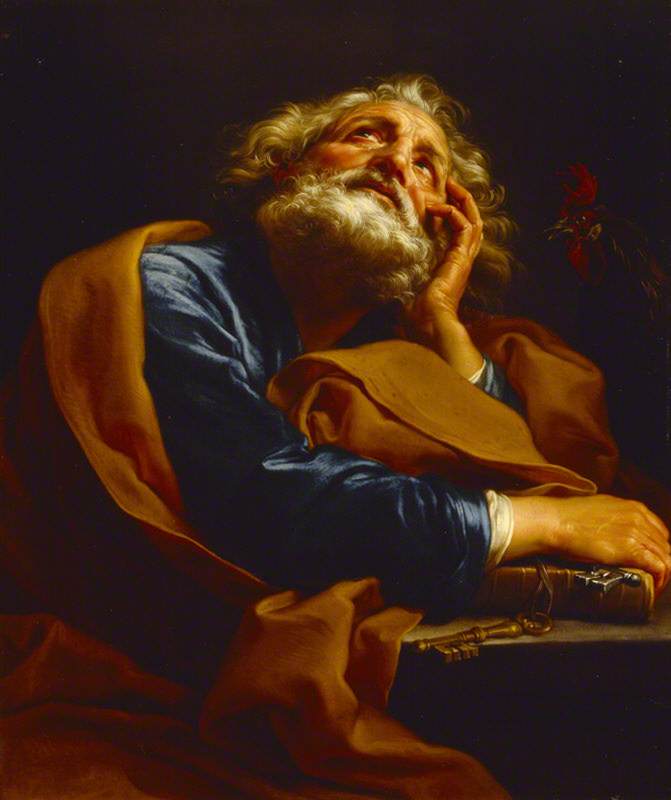God and the Twelve Apostles - Saint Peter, vintage artwork by Pompeo Batoni, 12x8" (A4) Poster