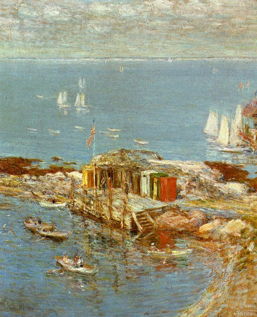 August Afternoon, Appledore, vintage artwork by Childe Hassam, 12x8" (A4) Poster