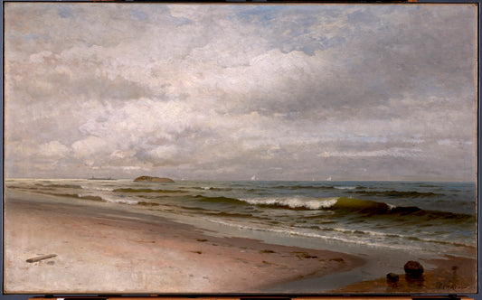 Beach of Bass Rocks, Gloucester, Massachusetts, vintage artwork by Frank Knox Morton Rehn, 12x8" (A4) Poster