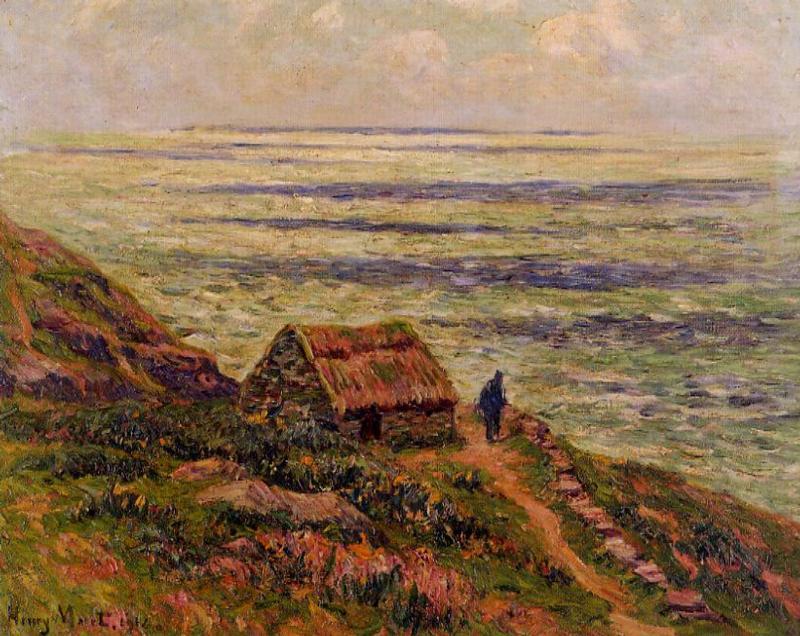Cliffs of Jaboure, vintage artwork by Henry Moret, 12x8" (A4) Poster