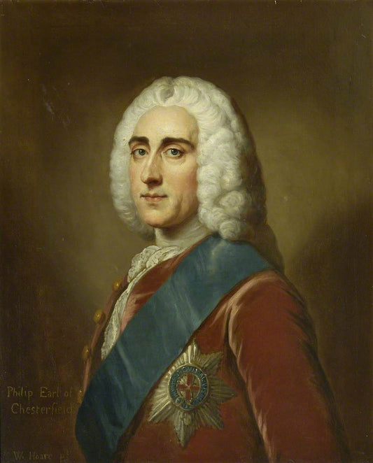 Philip Dormer Stanhope, 4th Earl of Chesterfield, vintage artwork by William Hoare, 12x8" (A4) Poster