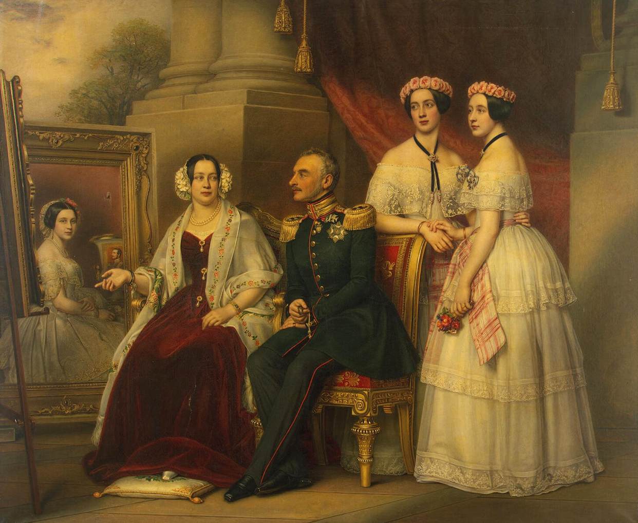 Family of Duke Joseph von Sachsen-Altenburg, vintage artwork by Joseph Karl Stieler, 12x8" (A4) Poster