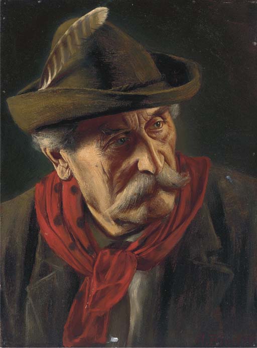 Portrait of a Tyrolean by Alois Binder,A3(16x12")Poster