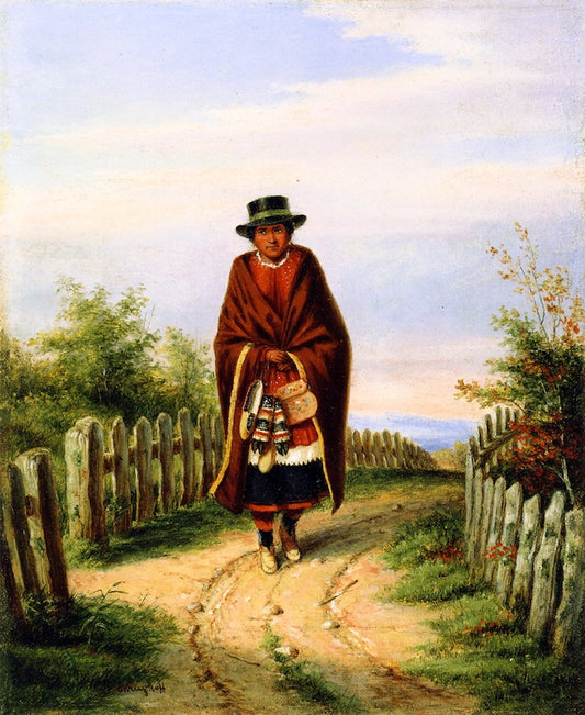 The Indian Moccasin Seller, vintage artwork by Cornelius Krieghoff, A3 (16x12") Poster Print