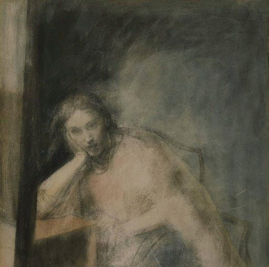 In a Mirror, vintage artwork by Ambrose McEvoy, 12x8" (A4) Poster