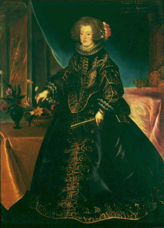 Portrait of Maria Anna of Spain, vintage artwork by Frans Luyckx, 12x8" (A4) Poster