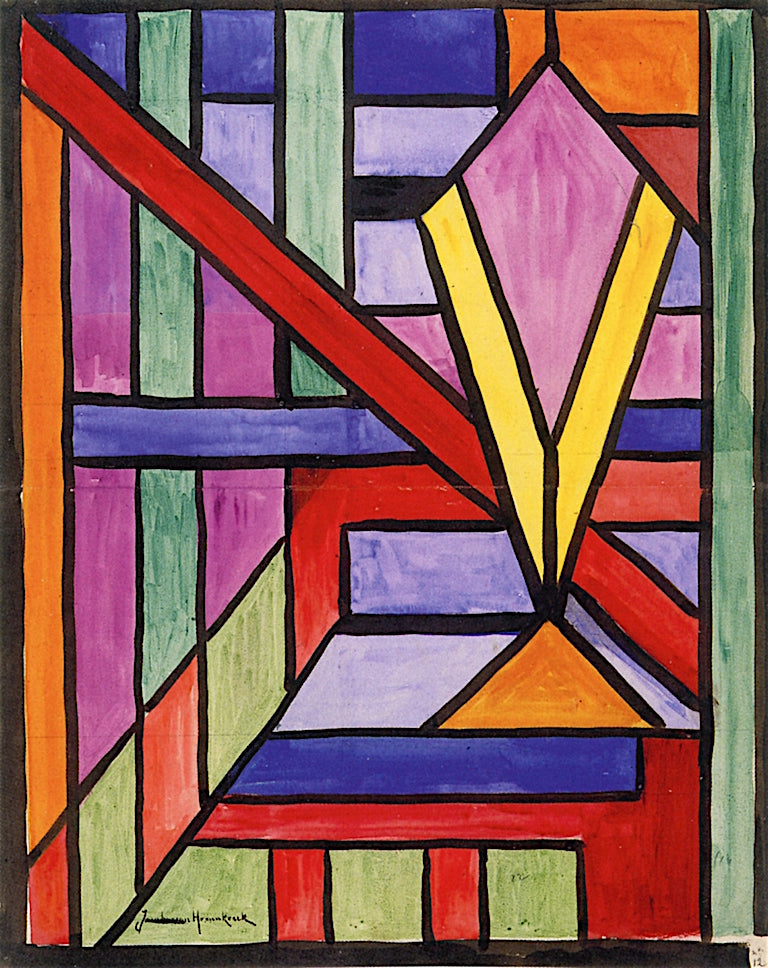 Design for Windowpane No. 12, vintage artwork by Jacoba van Heemskerck, 12x8" (A4) Poster