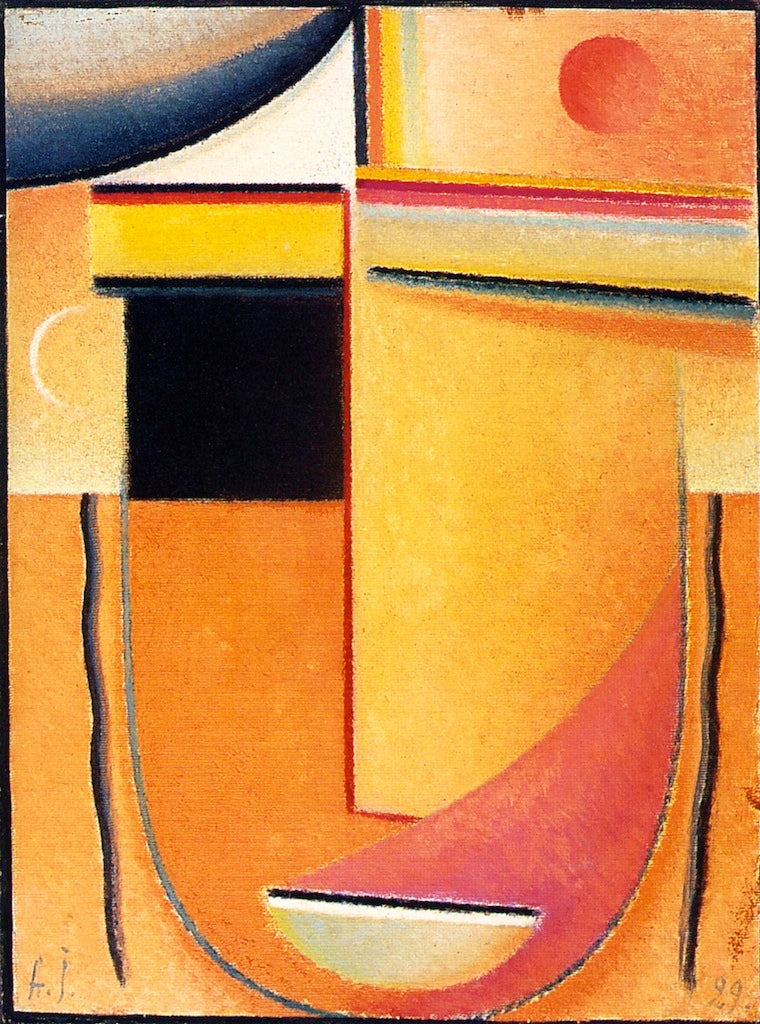Abstract Head: Warm Light I, vintage artwork by Alexei von Jawlensky, 12x8" (A4) Poster