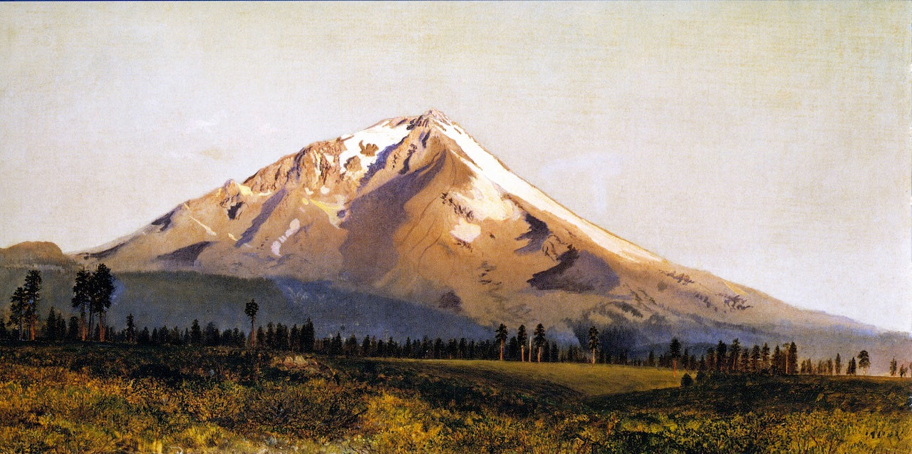 Mount Shasta, vintage artwork by Gilbert Munger, 12x8" (A4) Poster