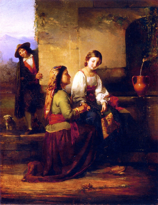 The Blond Girl and the Gypsy, vintage artwork by James E. Freeman, A3 (16x12") Poster Print