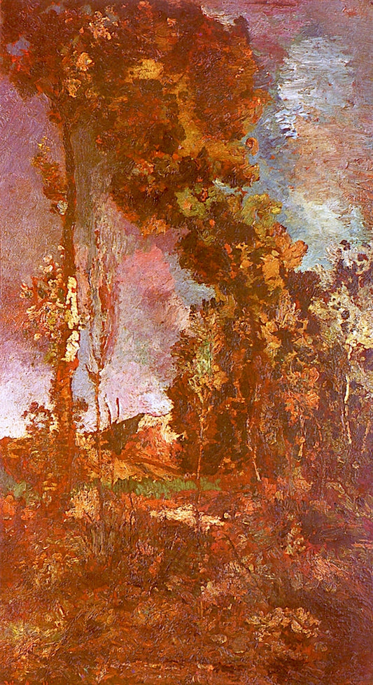 Landscape, Banks of the Arc, vintage artwork by Adolphe-Joseph-Thomas Monticelli, 12x8" (A4) Poster