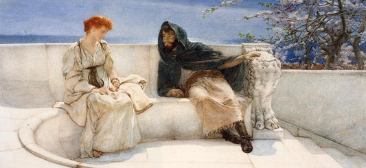 A Declaration: an Old, Old Story, vintage artwork by Sir Lawrence Alma-Tadema, 12x8" (A4) Poster