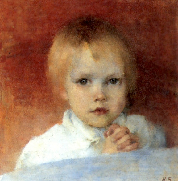 Praying Child by Helene Schjerfbeck,A3(16x12")Poster