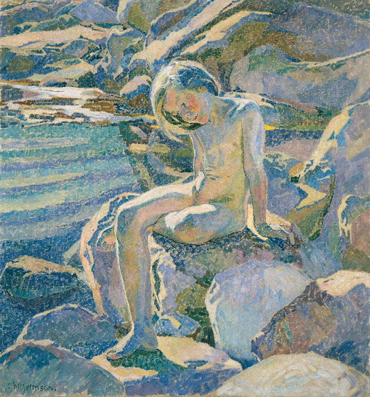 Summer at the Inslet, vintage artwork by Carl Wilhelm Wilhelmson, 12x8" (A4) Poster