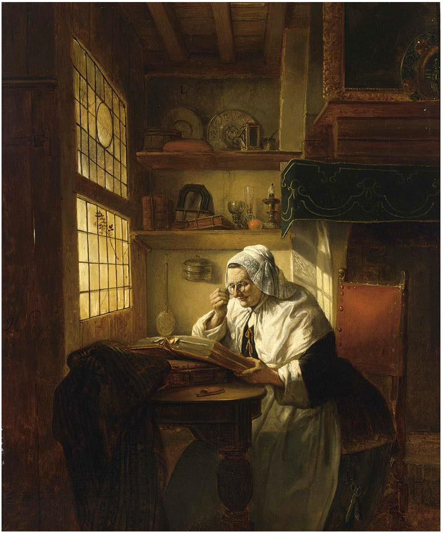 An interesting read, vintage artwork by Jan August Hendrik Leys, A3 (16x12") Poster Print
