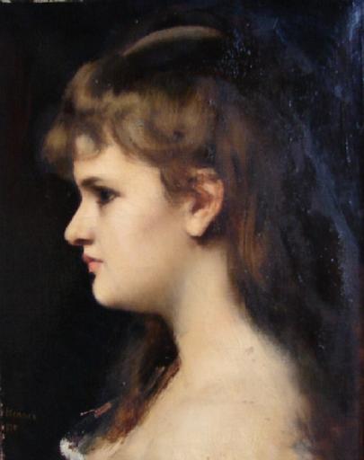 Clarisse Porgès, vintage artwork by Jean-Jacques Henner, 12x8" (A4) Poster