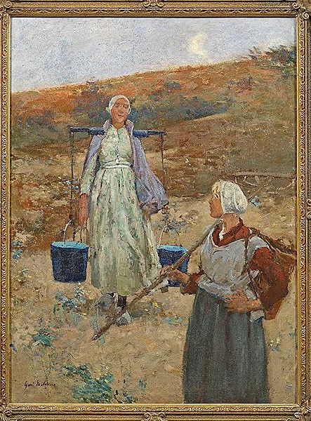 In the Dunes, Holland, vintage artwork by Gari Melchers, 12x8" (A4) Poster