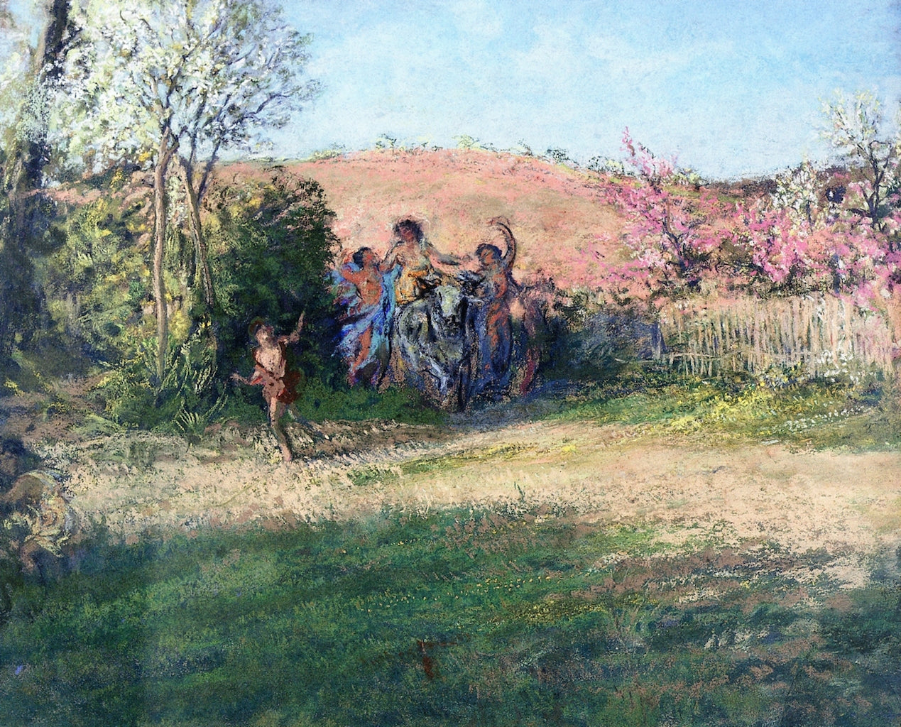 Pink Spring, vintage artwork by Ker Xavier Roussel, 12x8" (A4) Poster