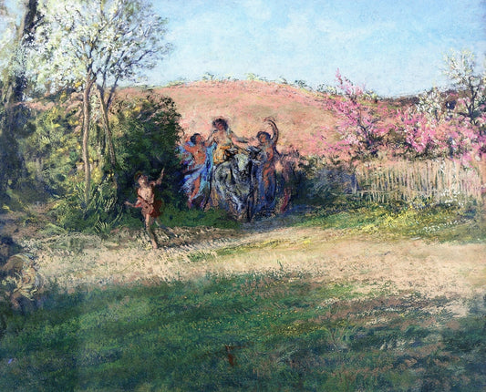 Pink Spring, vintage artwork by Ker Xavier Roussel, 12x8" (A4) Poster