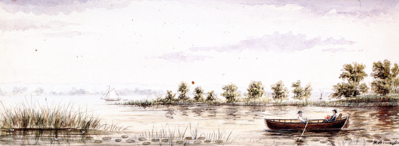 Rowboat on the Grand River, vintage artwork by William Bruce Senior, 12x8" (A4) Poster