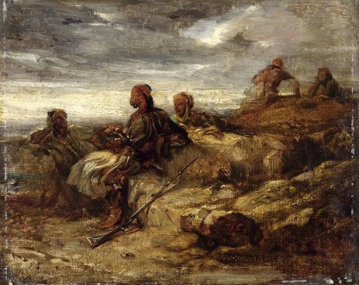 Arab Warriors, vintage artwork by Alexandre-Gabriel Decamps, A3 (16x12") Poster Print