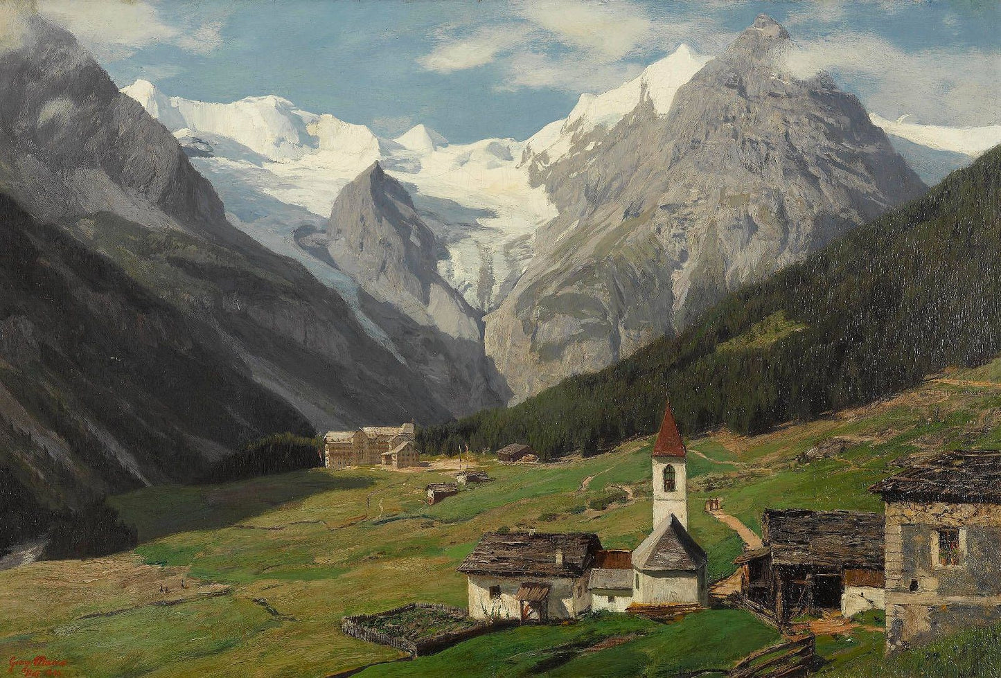 Alpine Scene in the Ortler Range by Georg Macco,A3(16x12")Poster