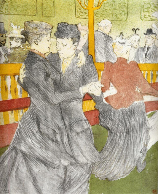 Dancing at the Moulin Rouge by Henri de Toulouse-Lautrec,A3(16x12")Poster