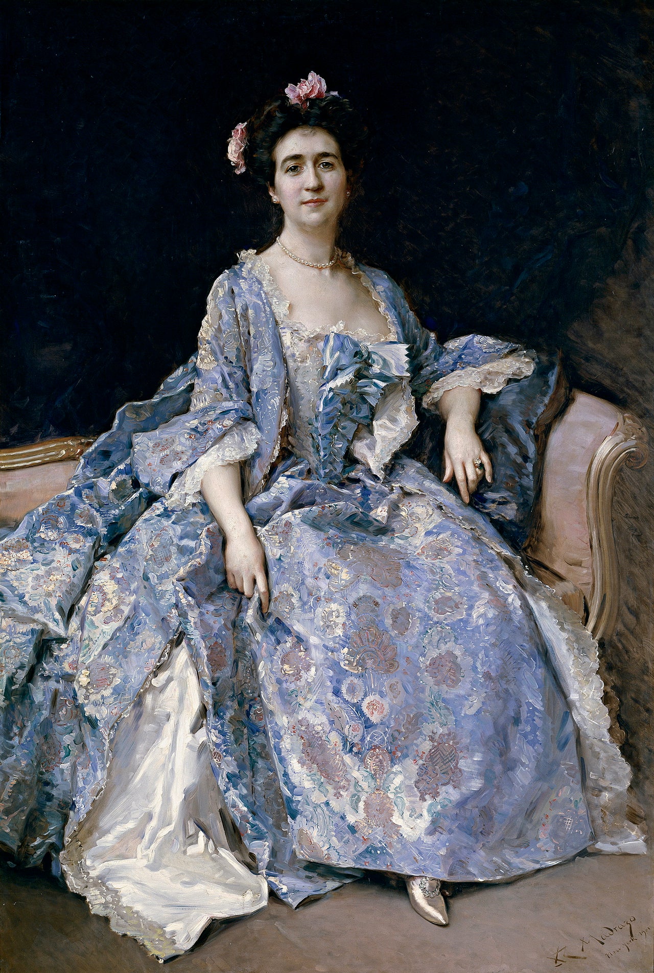 María Hahn, vintage artwork by Raimundo de Madrazo y Garreta, 12x8" (A4) Poster