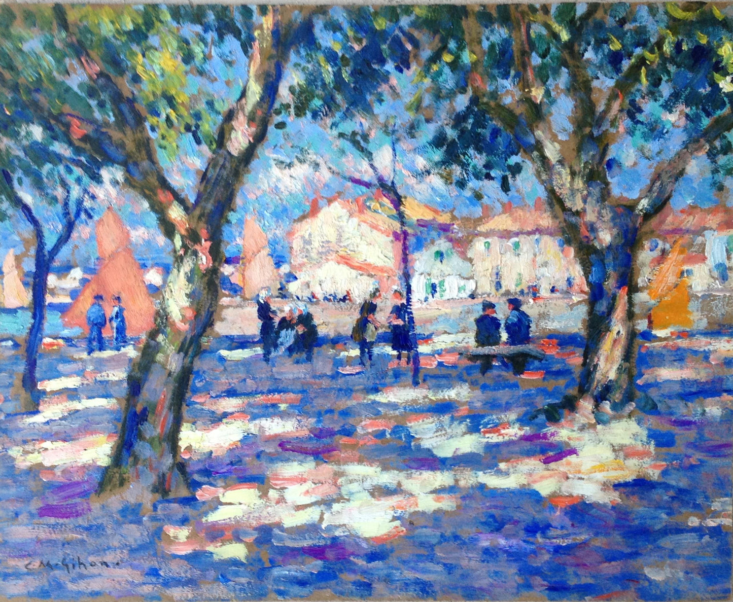 The Trees of Olonne, vintage artwork by Clarence Gihon, 12x8" (A4) Poster