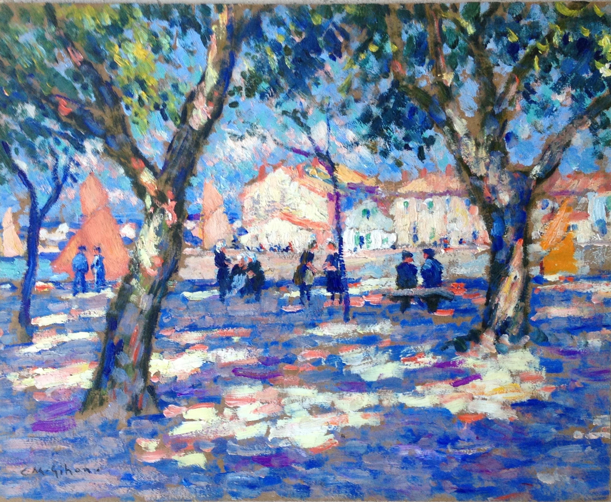 The Trees of Olonne, vintage artwork by Clarence Gihon, 12x8" (A4) Poster