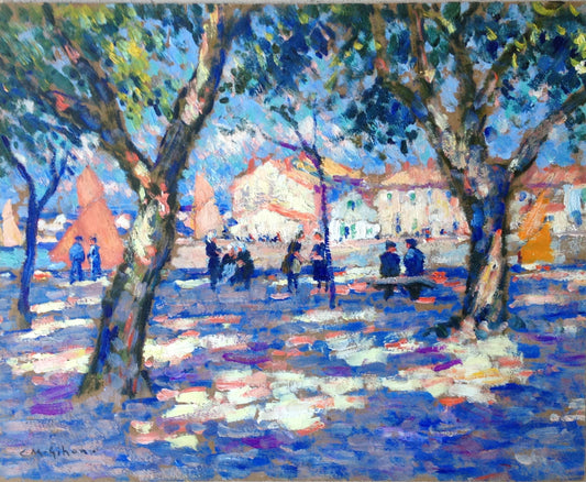 The Trees of Olonne, vintage artwork by Clarence Gihon, 12x8" (A4) Poster