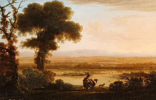 Southern River Landscape, vintage artwork by Jan Asselijn, 12x8" (A4) Poster