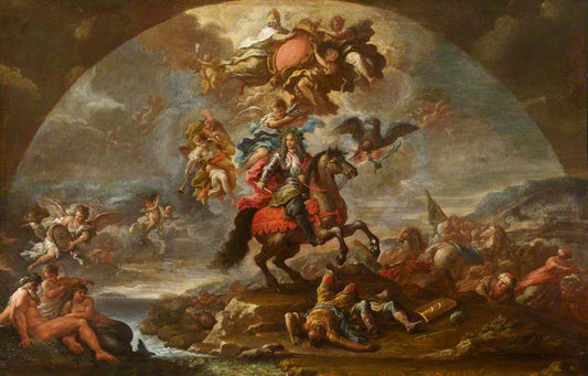 The Glorification of Prince Eugene of Savoy's Victory over the Turks in Hungary, vintage artwork by Paolo de' Matteis, 12x8" (A4) Poster